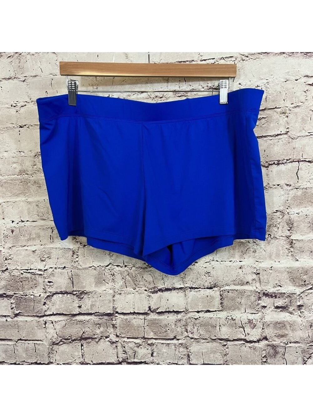 Lands End Blue Nylon Elastic Waist Athletic Shorts
